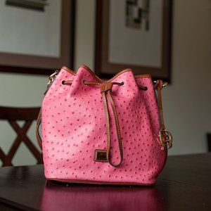 SALE Dooney & Bourke Ostrich Drawstring in Pink